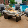 Uptown Coastal Grey – Table brasero linéaire à gaz avec pare-feu en verre – UPT-1242-CGR/GG-1242