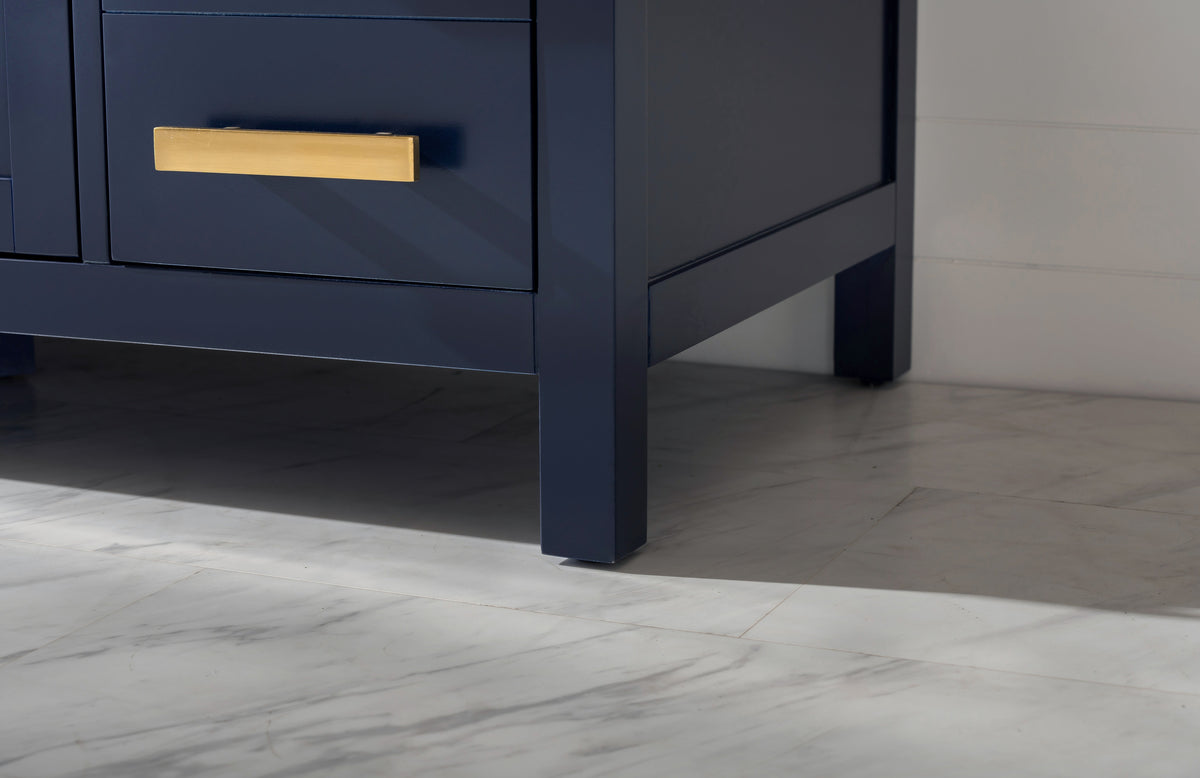 Meuble double vasque Valentino 84" avec plan en quartz blanc