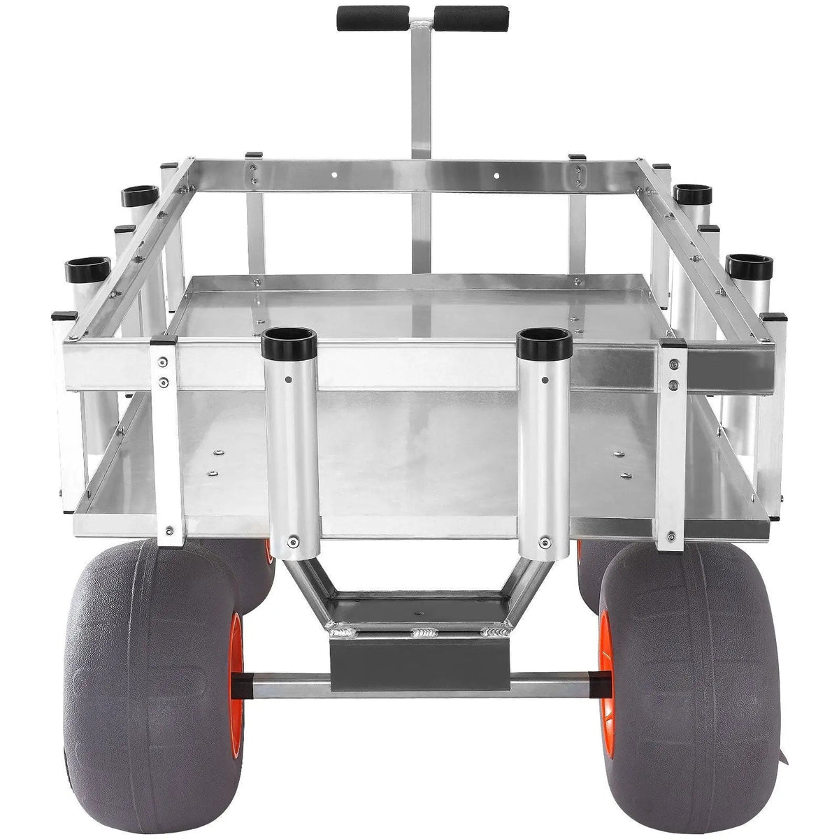 500 lbs Beach Fishing Cart, 13" PU Balloon Tires, Heavy-Duty Aluminum Frame, 6 Rod Holders, DOBA-MC500