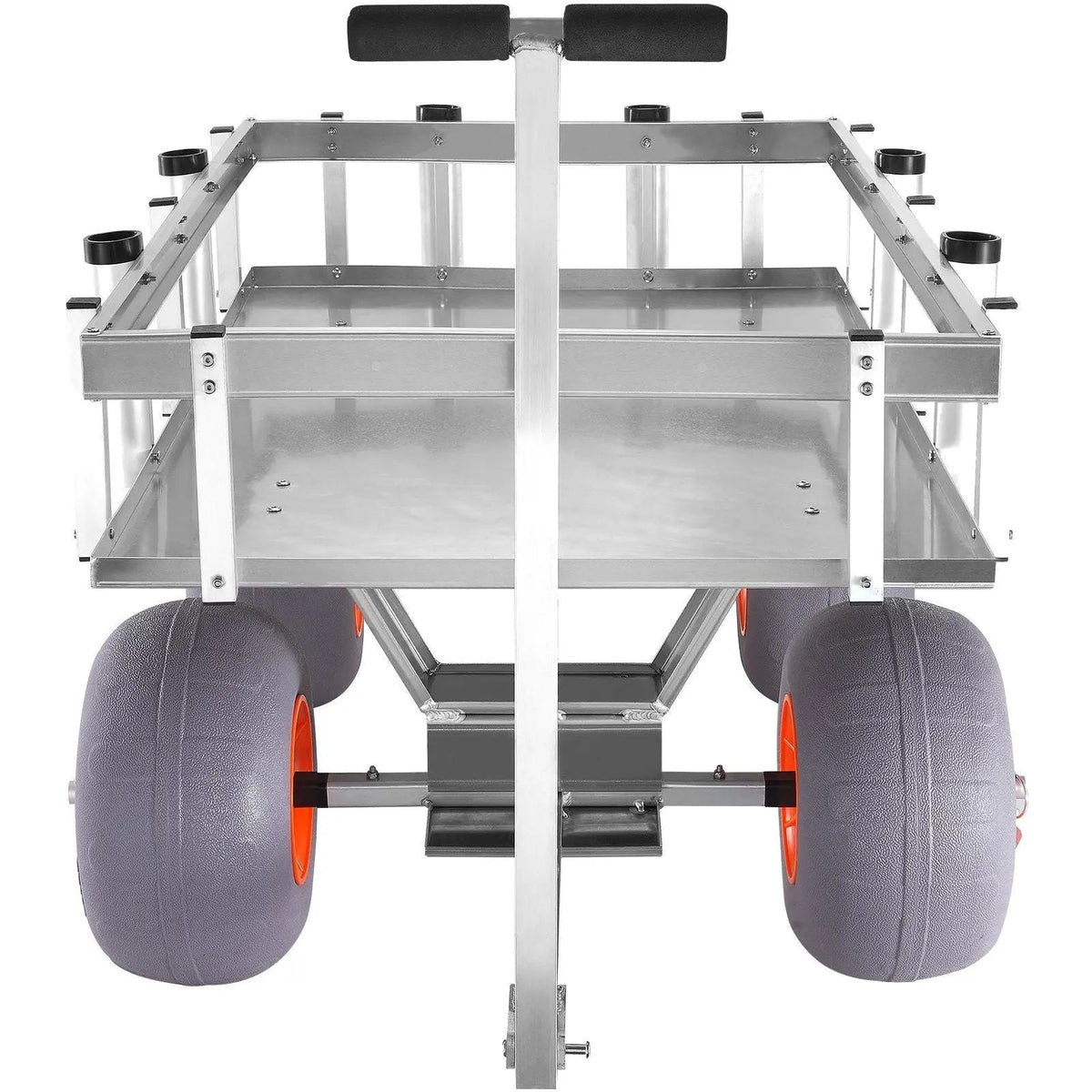 500 lbs Beach Fishing Cart, 13" PU Balloon Tires, Heavy-Duty Aluminum Frame, 6 Rod Holders, DOBA-MC500