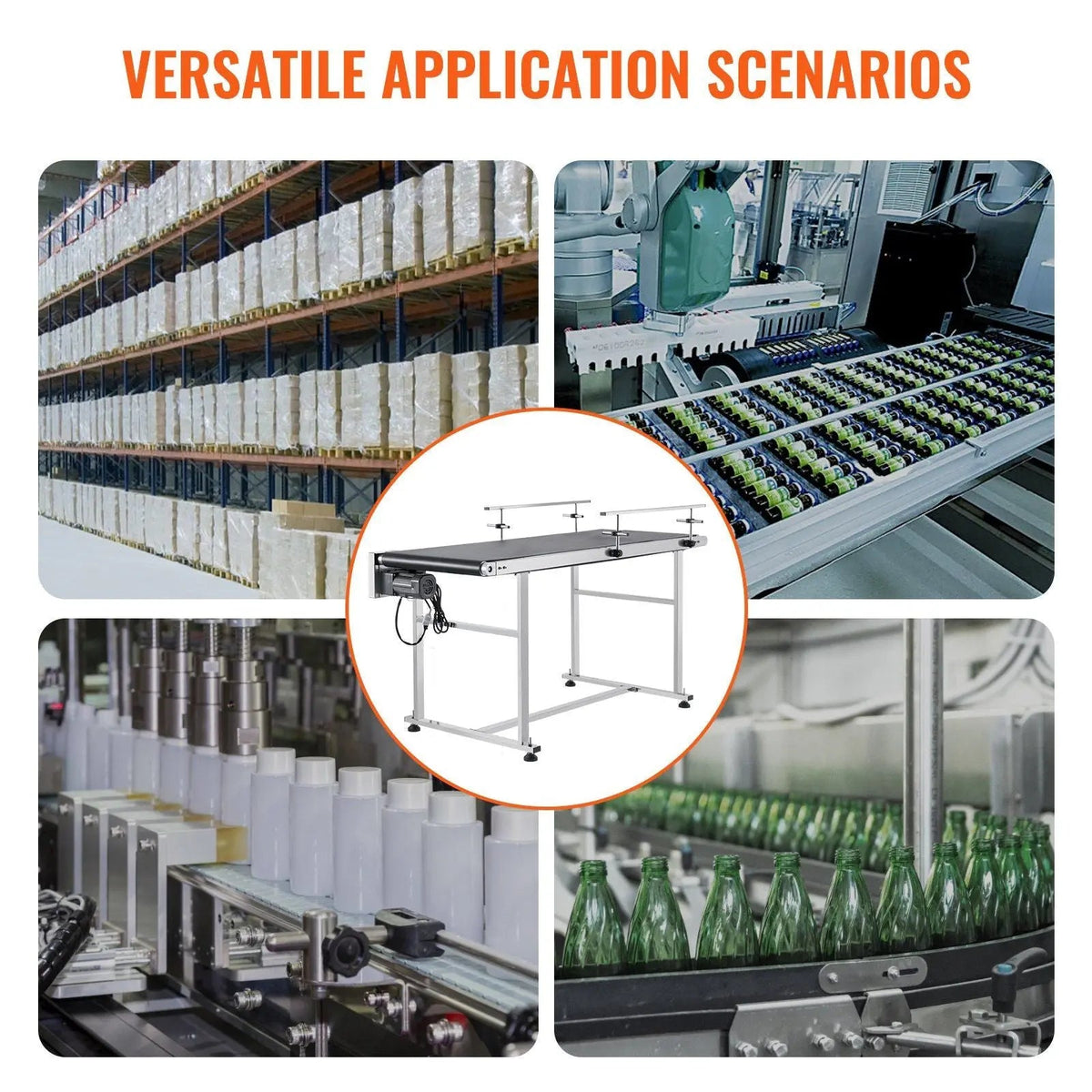59" x 23.6" Motorized Belt Conveyor, Stainless Steel Frame, Adjustable Speed, Anti-Static PVC Belt, DOBA-CB59