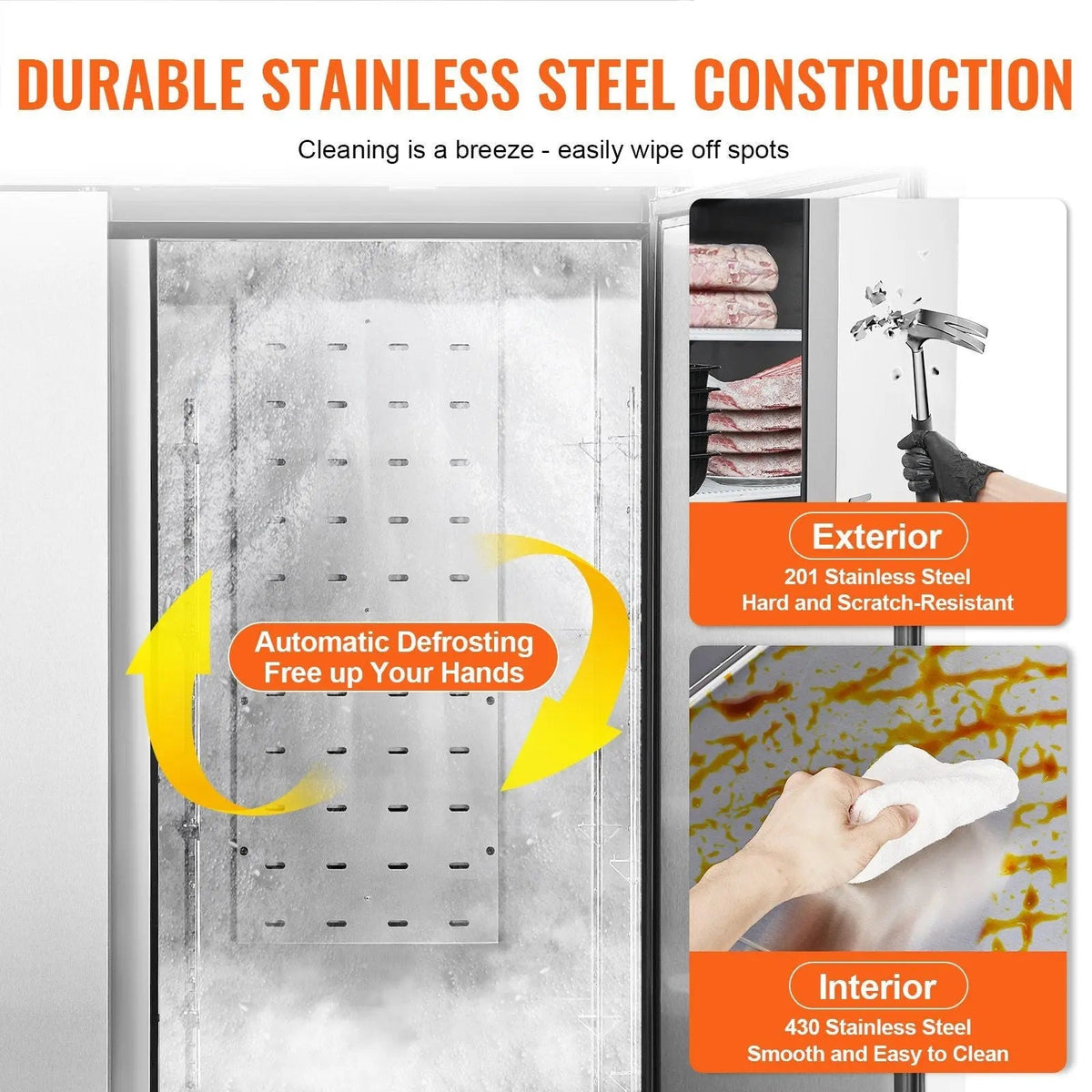 60.42 Cu.ft Upright Freezer, 82.5" Wide, 3 Doors, Auto-Defrost, 12 Adjustable Shelves, DOBA-FZ60