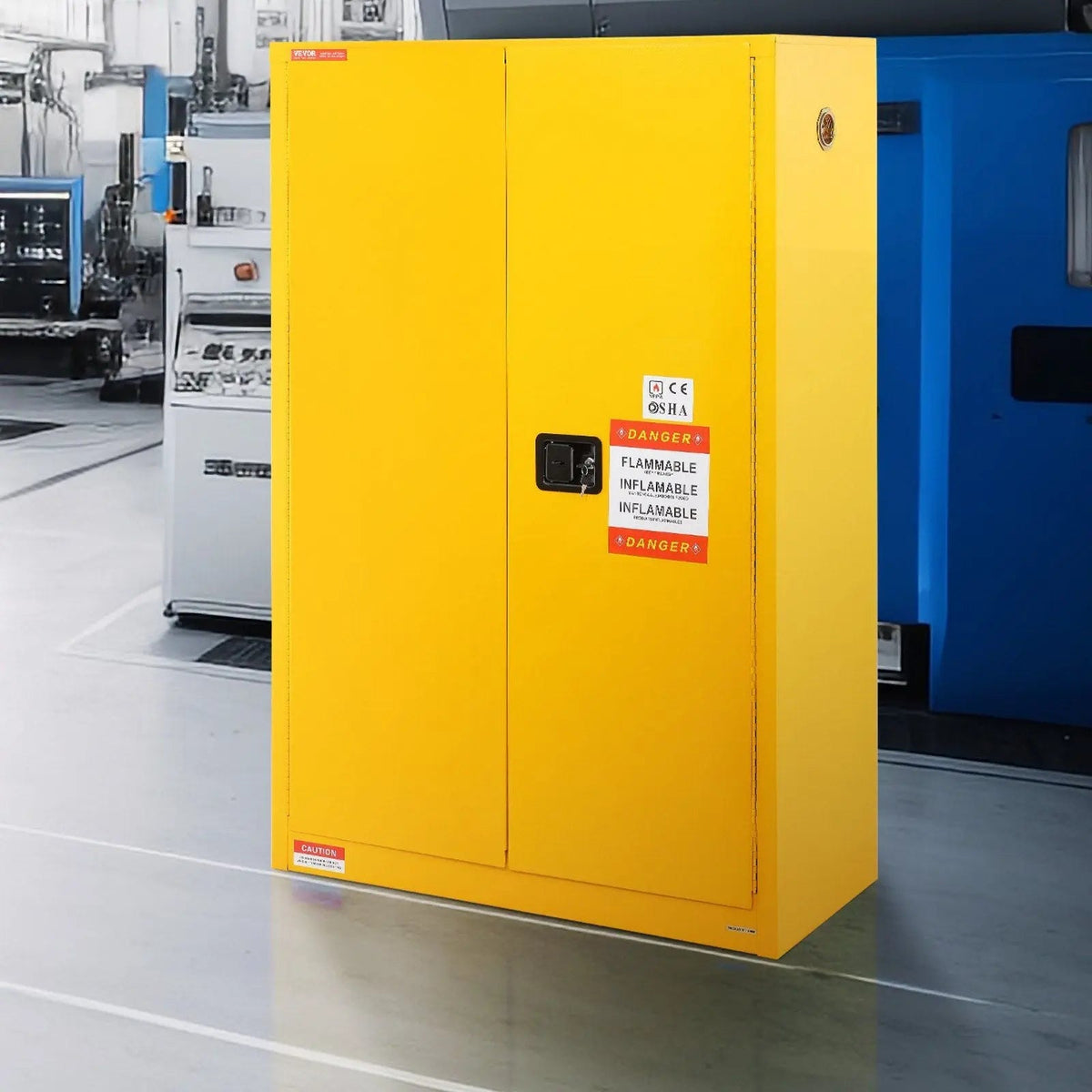 45 Gal Flammable Safety Cabinet, Cold-Rolled Steel, Explosion-Proof Design, 2 Adjustable Shelves, DOBA-CF45