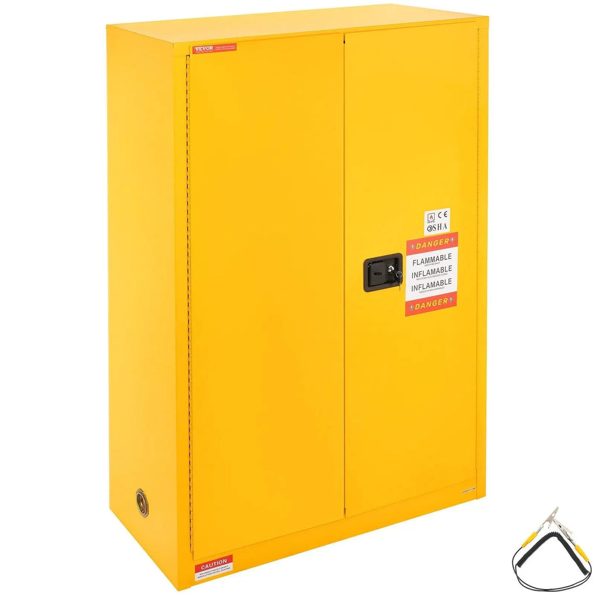45 Gal Flammable Safety Cabinet, Cold-Rolled Steel, Explosion-Proof Design, 2 Adjustable Shelves, DOBA-CF45