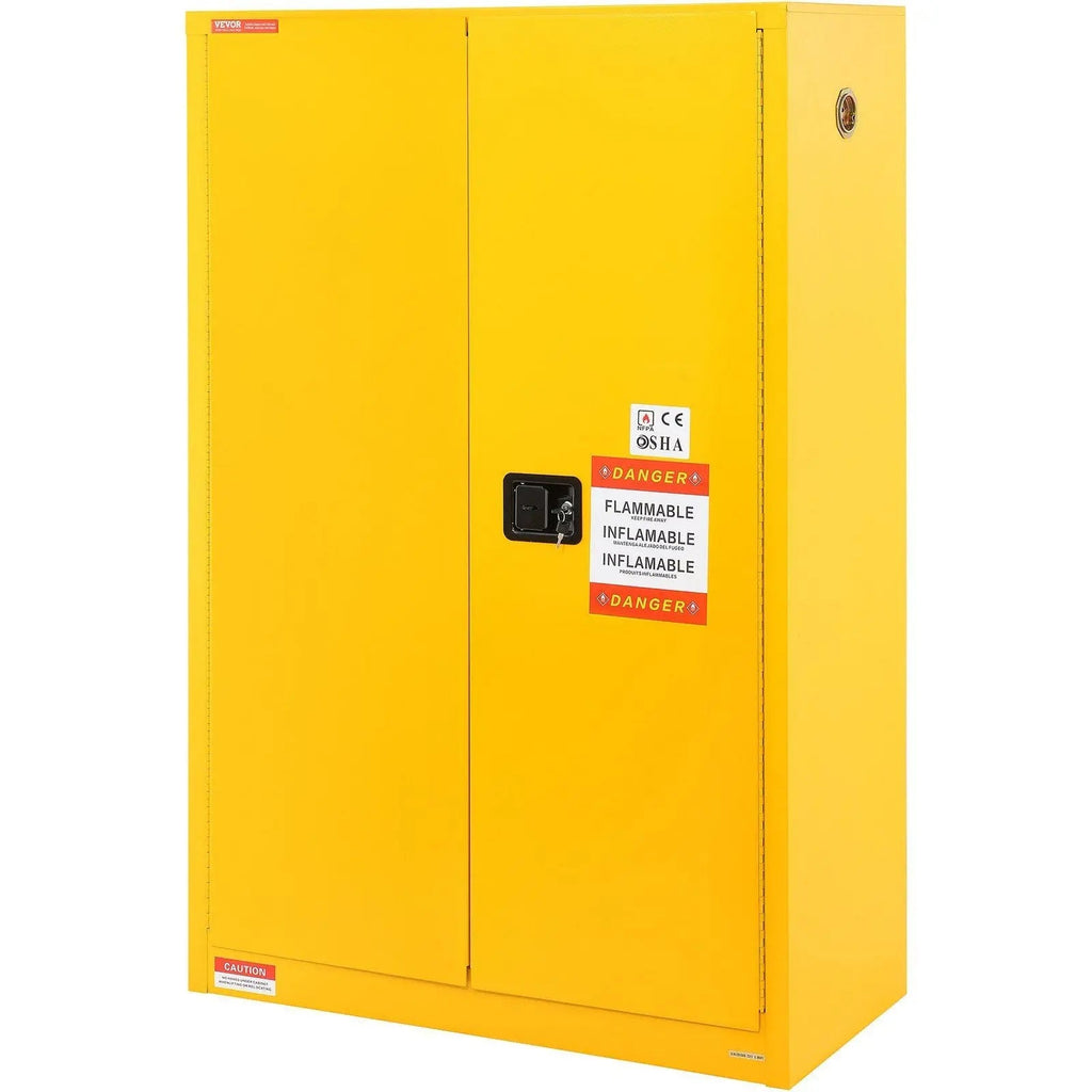 45 Gal Flammable Safety Cabinet, Cold-Rolled Steel, Explosion-Proof Design, 2 Adjustable Shelves, DOBA-CF45