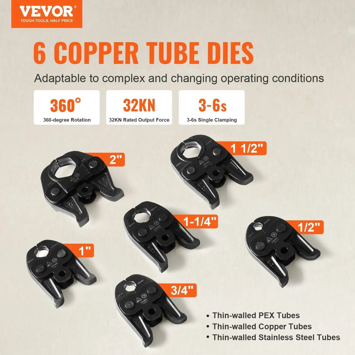 18V Electric Pro Press Tool, 1/2"–2" Pipe Capacity, 360° Rotating Crimper, Brushless Motor with 6 Jaws, DOBA-PT18