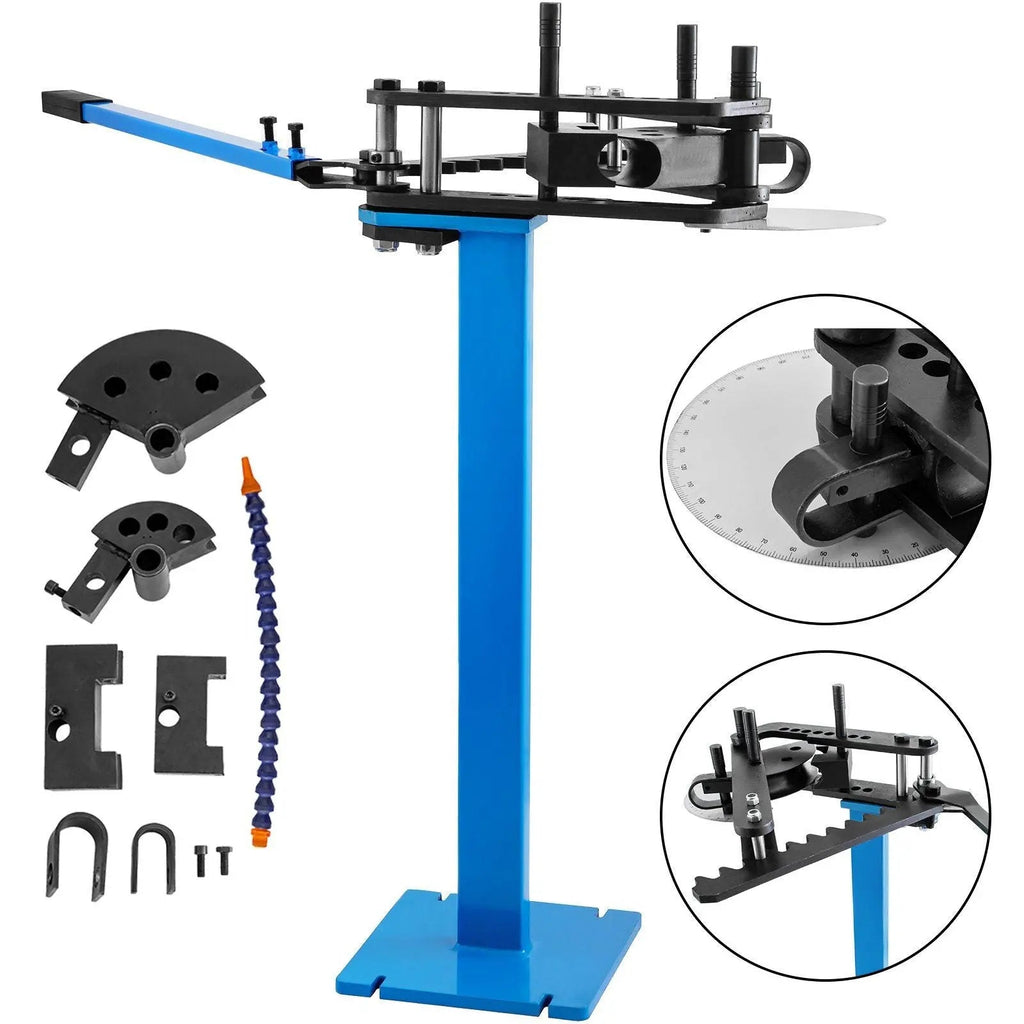 45" Tube Pedestal Bender, 240° Max Bending, 3 Dies Included, Heavy-Duty Metal Frame, DOBA-TB120