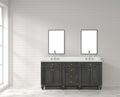 Meuble double vasque Winston Grey 72" avec plan en quartz blanc
