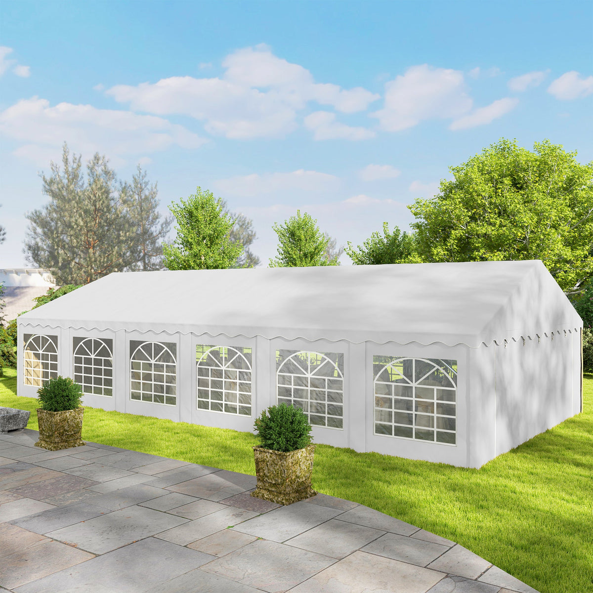 20' x 40' Heavy Duty Party Tent and Carport with Sidewalls, White
