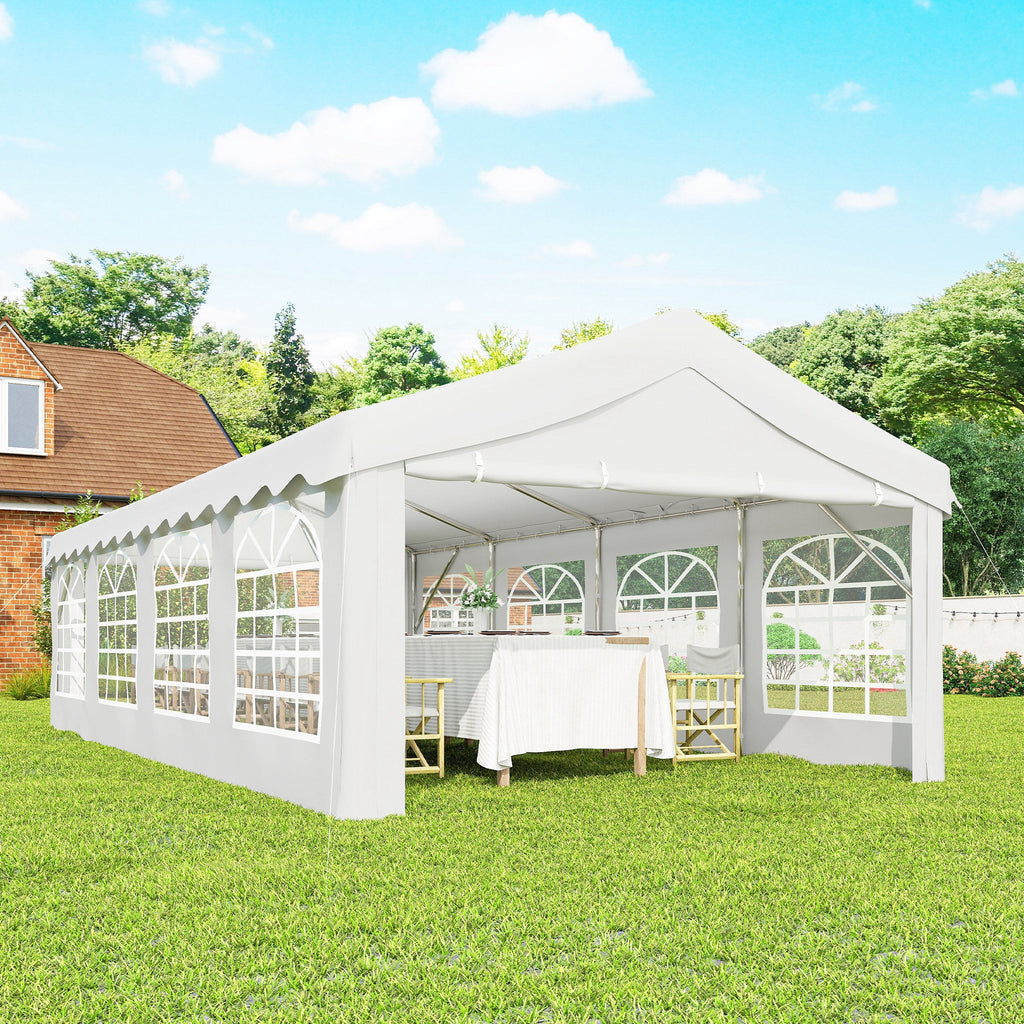 13' x 26' Heavy Duty Party Tent and Carport with Sidewalls, White
