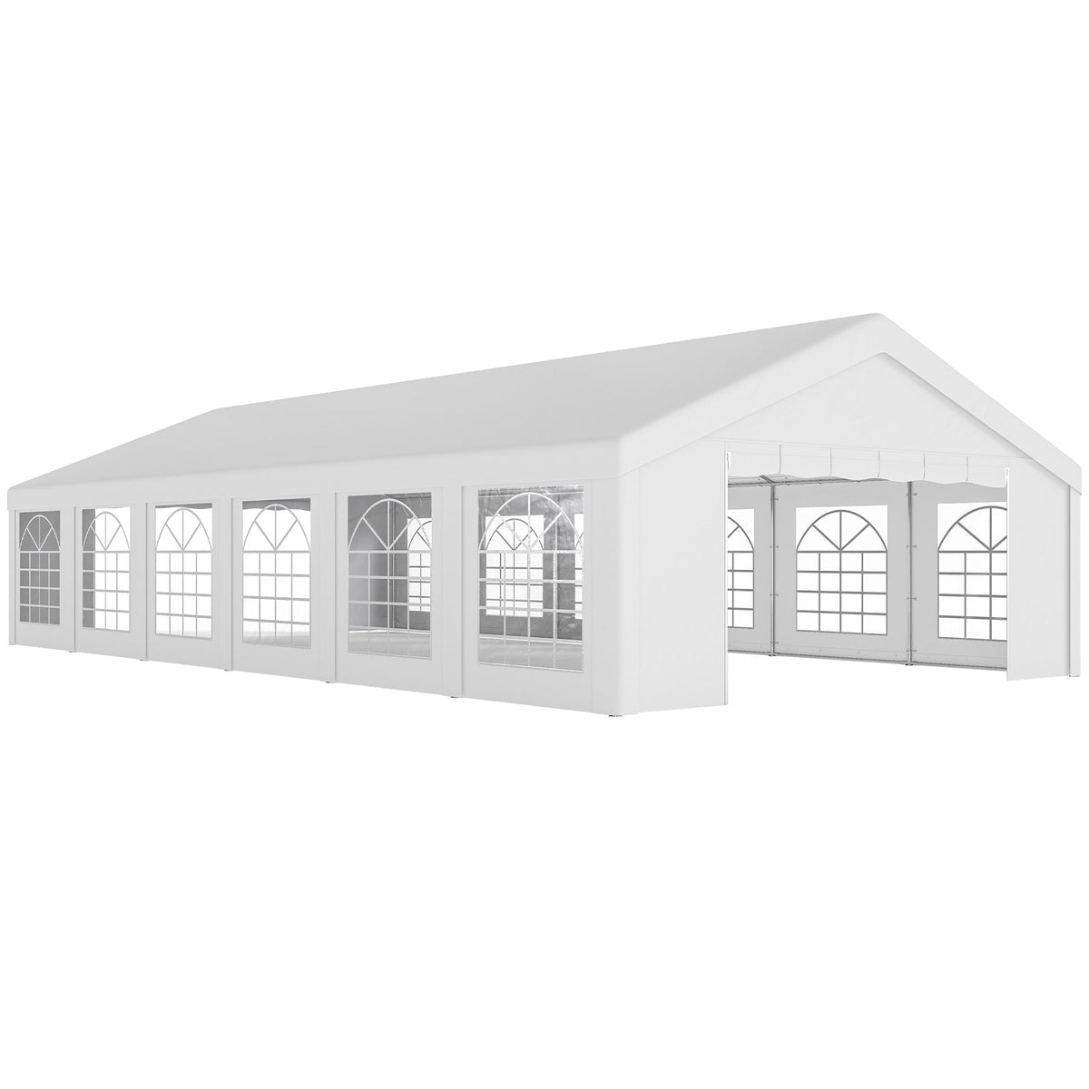 20' x 40' Heavy Duty Party Tent and Carport with 12 Sidewalls, White