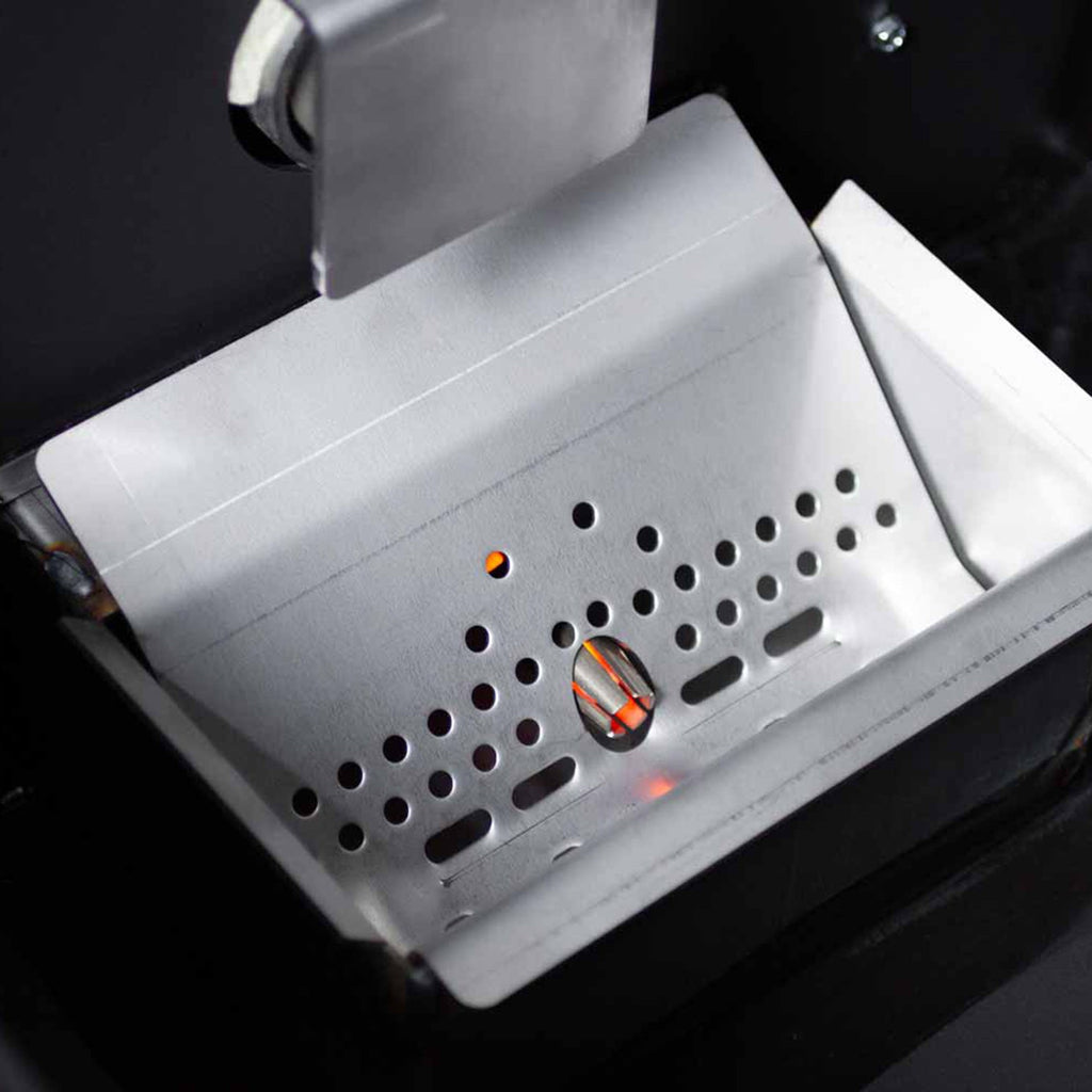 Yoder Smokers YS640s Pellet Grill on Competition Cart (Orange) + T-Stat Door Kit & Stainless Side Shelves