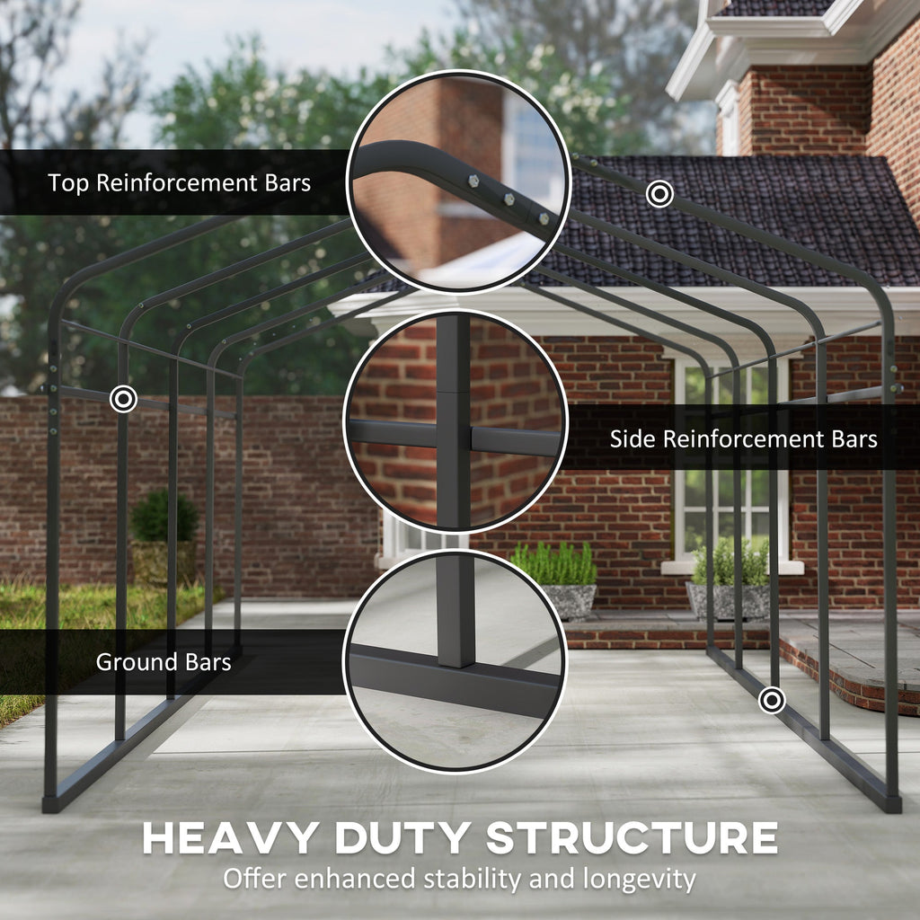 Onward 12' x 20' Heavy Duty Metal Carport with Galvanized Roof & Removable Sidewalls