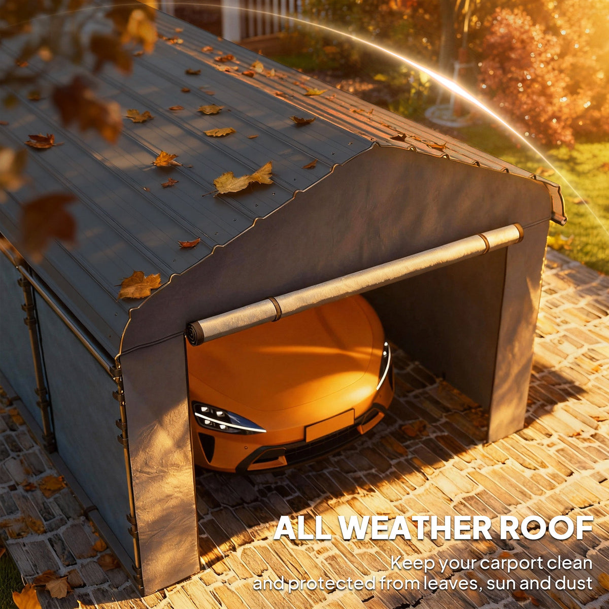 Onward 12' x 20' Heavy Duty Metal Carport with Galvanized Roof & Removable Sidewalls