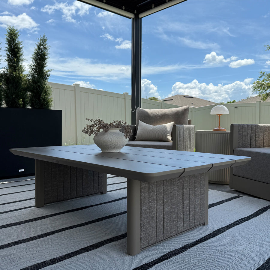 PURPLE LEAF Sanori Classical with Table Beige Patio Conversation Set with Cushions for Poolside