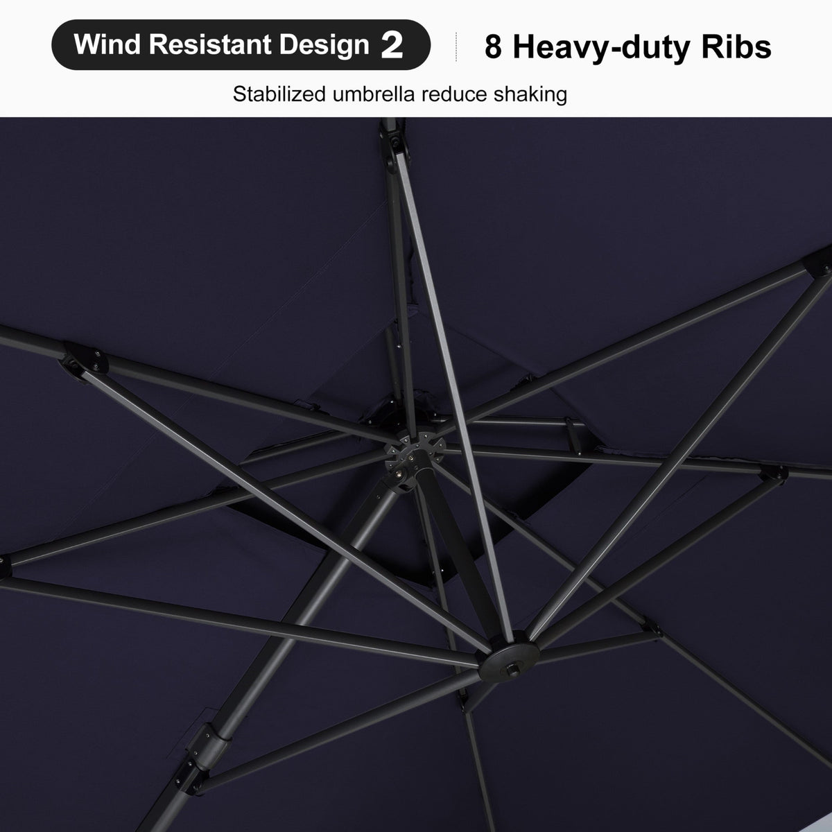PURPLE LEAF Patio Table and Umbrella Set, 10×13 ft Grey Pole Cantilever Outdoor Umbrella with Base