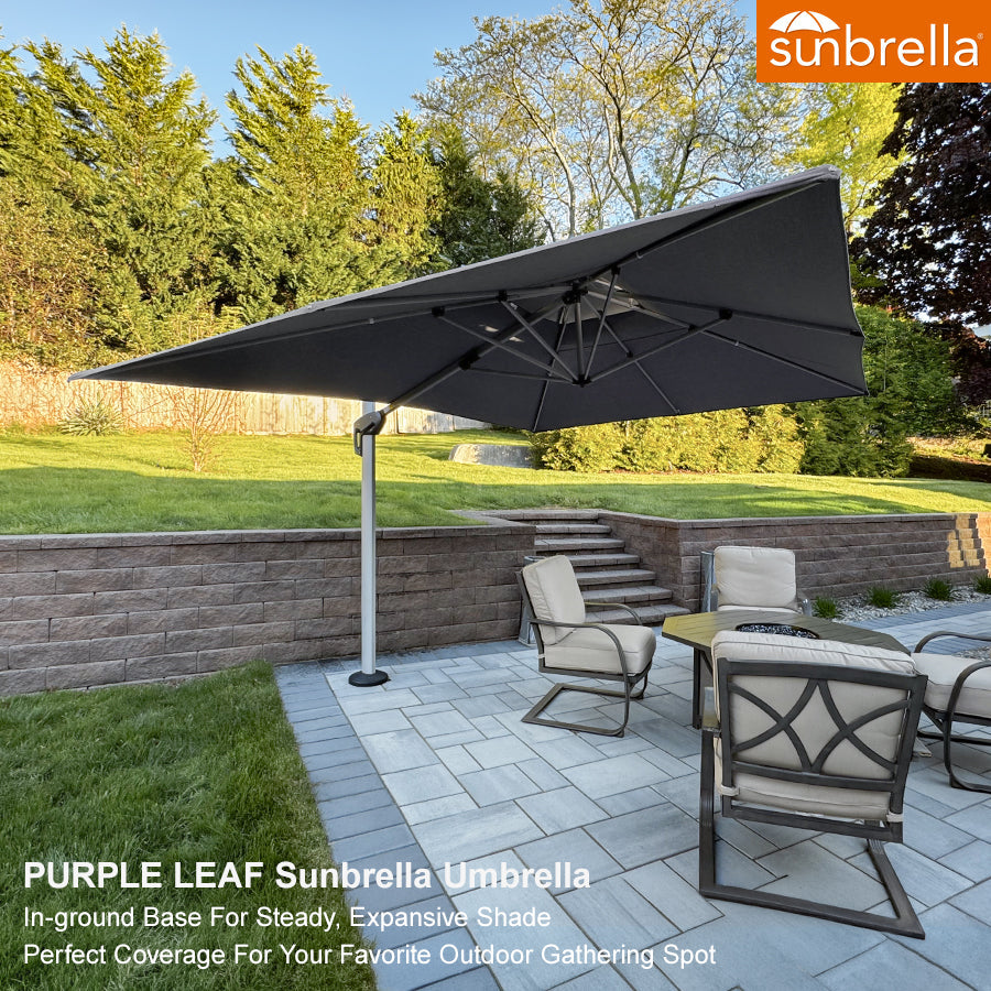 PURPLE LEAF – Parasol de terrasse Premium Classic SUNBRELLA déporté