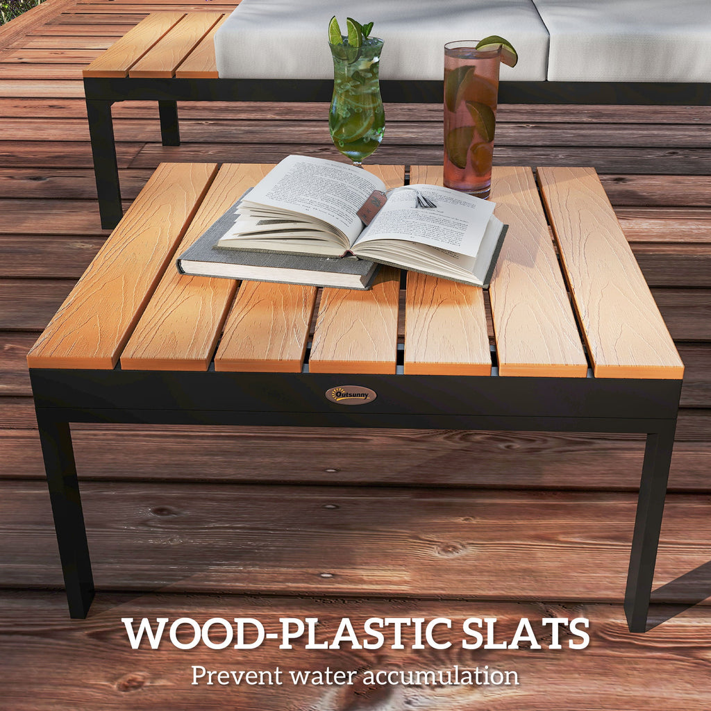 4 Piece L-Shaped Garden Furniture Set with 2 Coffee Tables, Teak