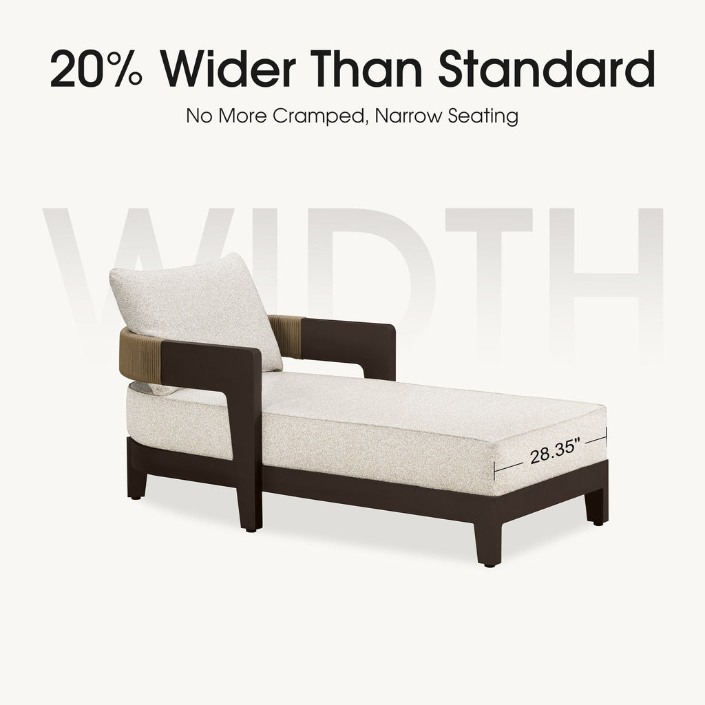 PURPLE LEAF Outdoor daybed Wider Chaise Lounge with Cushion and Pillow