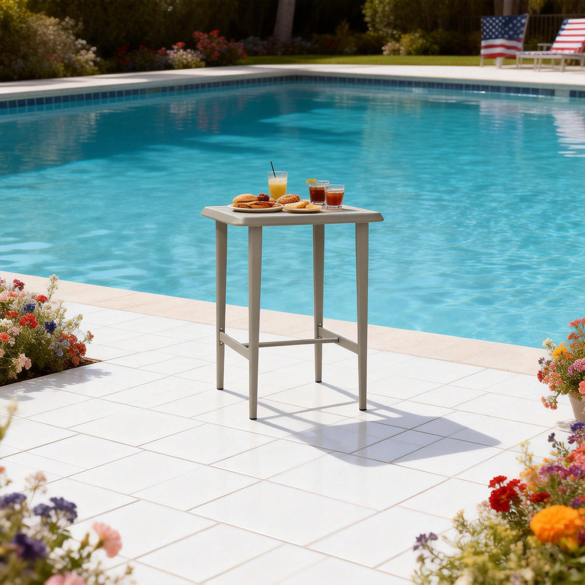 PURPLE LEAF Outdoor Bar Table Patio Dining Table Coffee Kitchen Breakfast Bistro Pub Bar Table for Patio Poolside