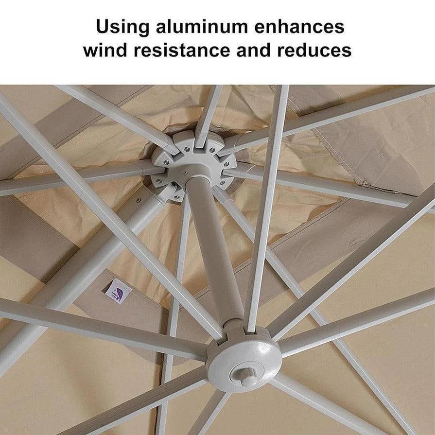 PURPLE LEAF Outdoor Patio Umbrella with Base, Best White Cantilever Umbrellas
