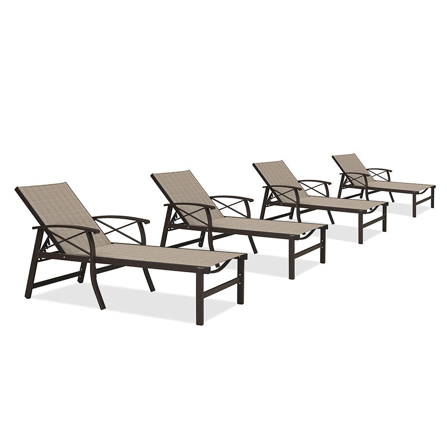 PURPLE LEAF Outdoor Chaise Lounge Chair Patio Pool Lounger Aluminum Chairs with Side Table and Wheels Adjustable Tanning Recliner with Armrests for Outside Backyard Deck Beach