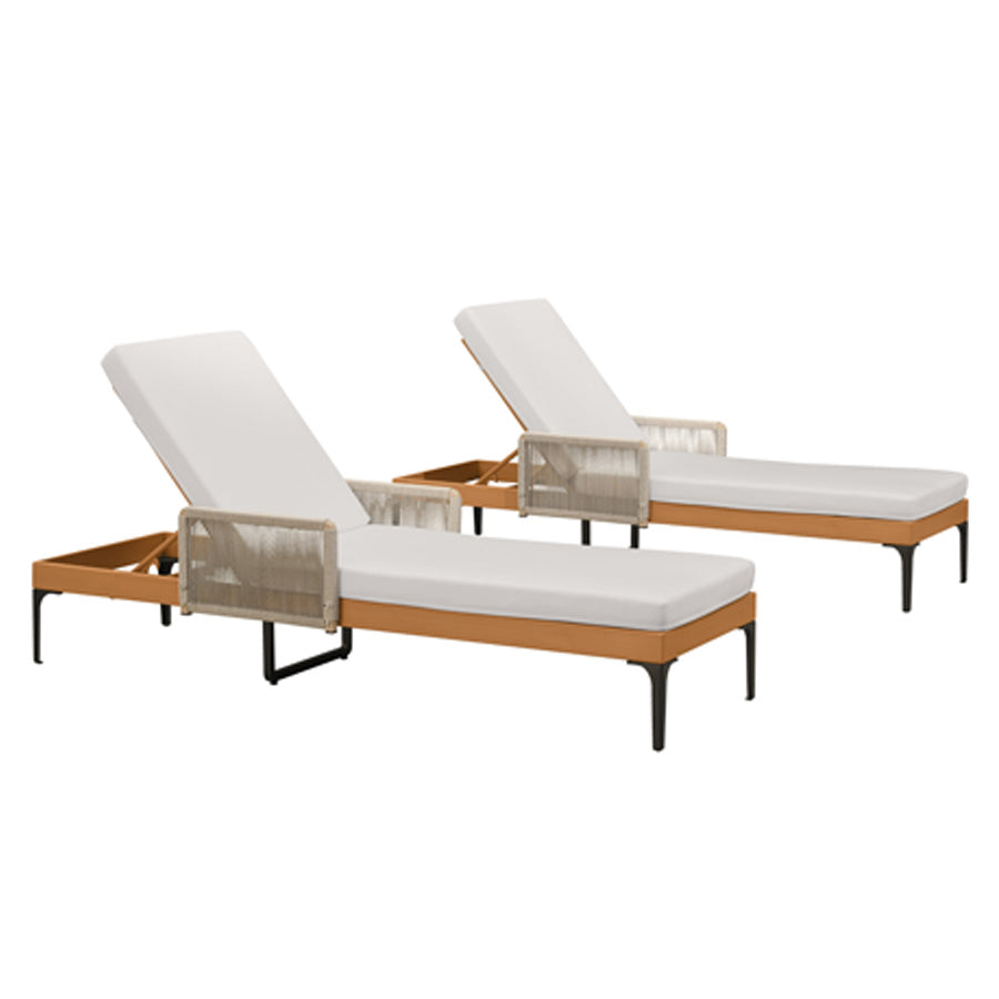 PURPLE LEAF Outdoor Chaise Lounge Sunbrella Patio Lounge Chair Recliner and Cushion for Poolside Balcony Backyard