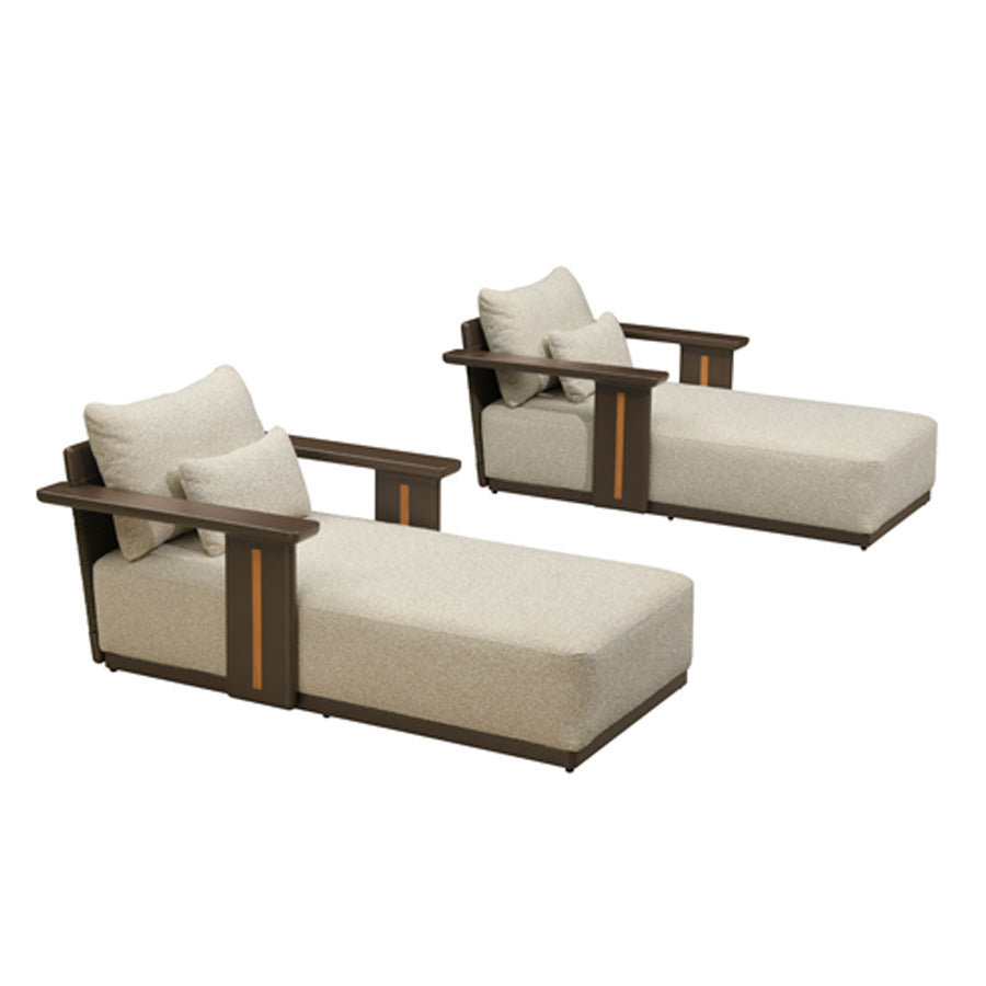 PURPLE LEAF Chaise Lounge Chair Modern Upholstered Outdoor Daybed with Armrest and Lumbar Pillow for Patio Poolside Sunbathing Deck