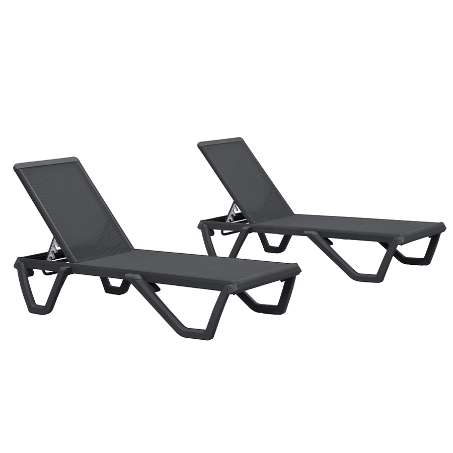 PURPLE LEAF Outdoor Chaise Lounge Patio Chair 5 Positions Adjustable Aluminum Frame with Textilene Seat Lightweight and Durable Pool Chaise Lounge for Patio Poolside Beach Yard