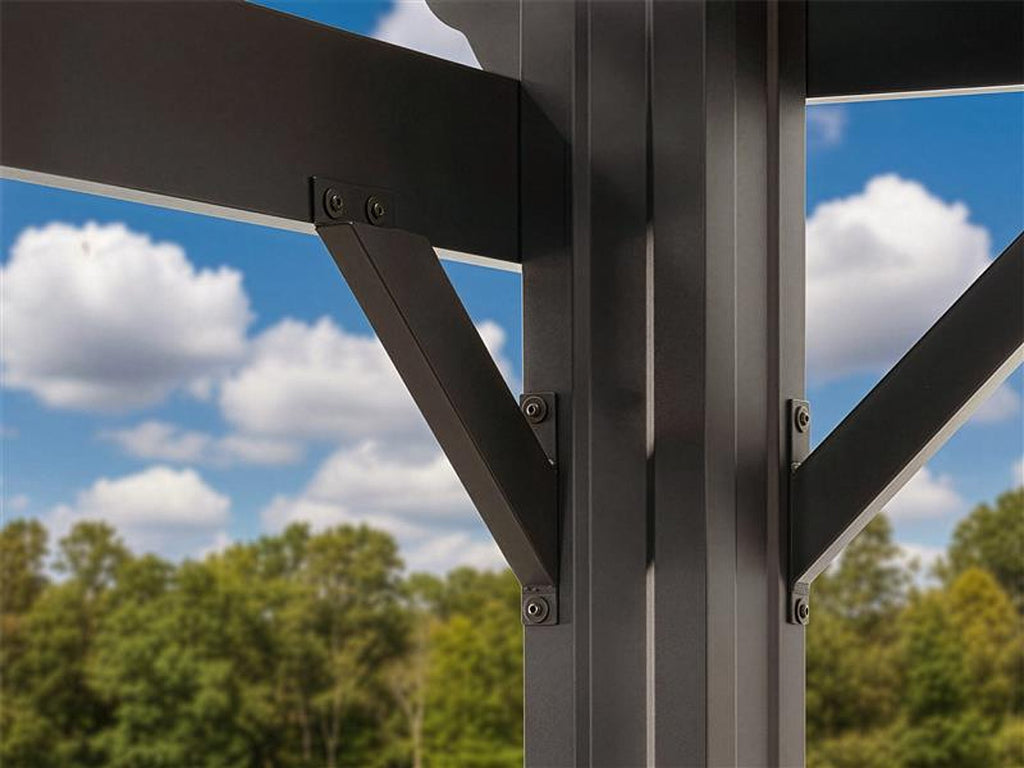 Stratford | 12x10 Steel Pergola – Black