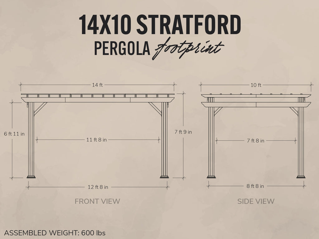 Stratford | 14x10 Steel Pergola – Black