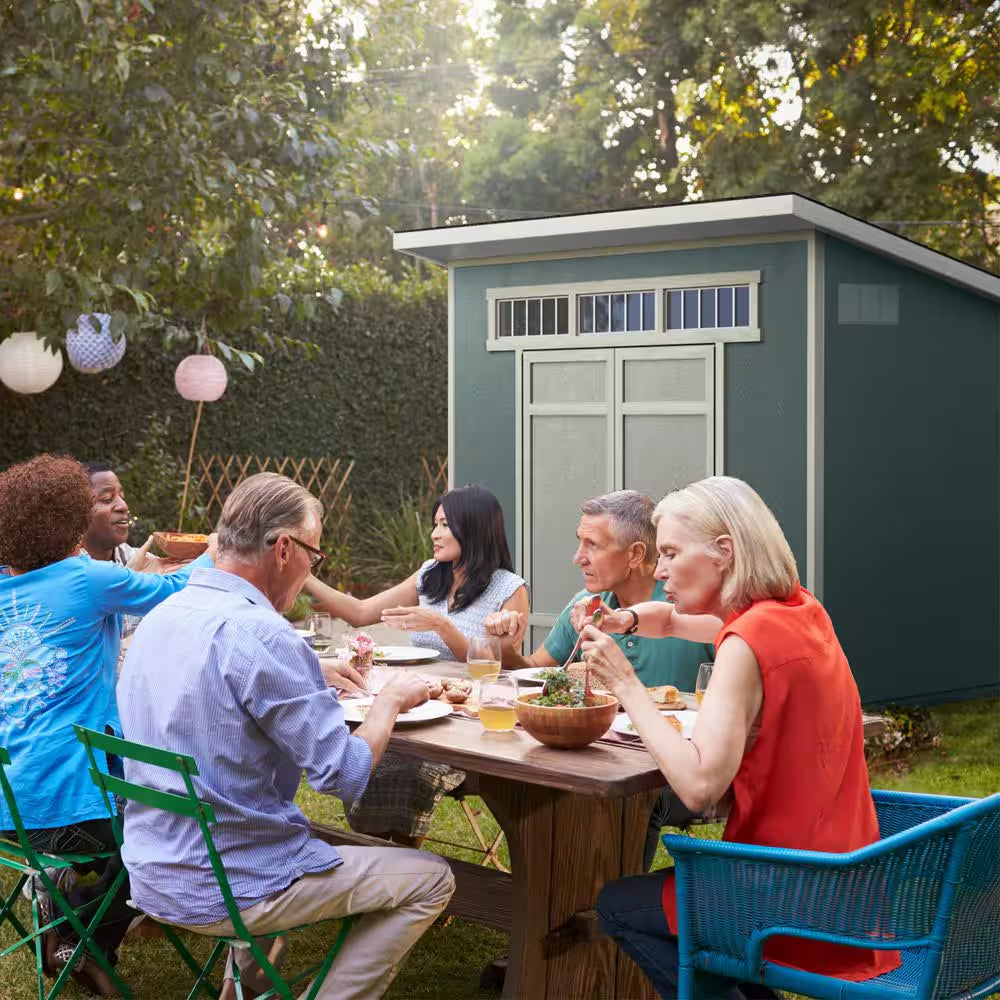Do-It Yourself 10 Ft. X 7.5 Ft. Modern Lean-To Wood Garden Shed Storage W/ Floor, Windows, and Lock (75 Sq. Ft.)