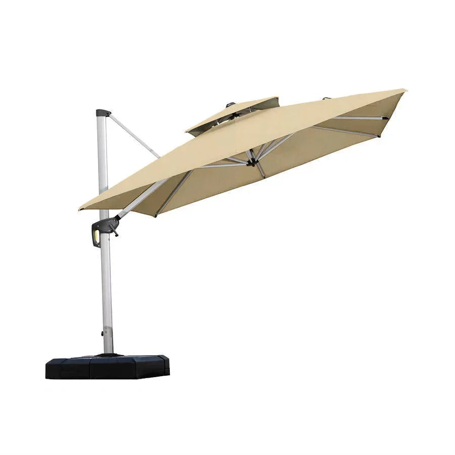 PURPLE LEAF – Parasol de terrasse Premium Classic SUNBRELLA déporté