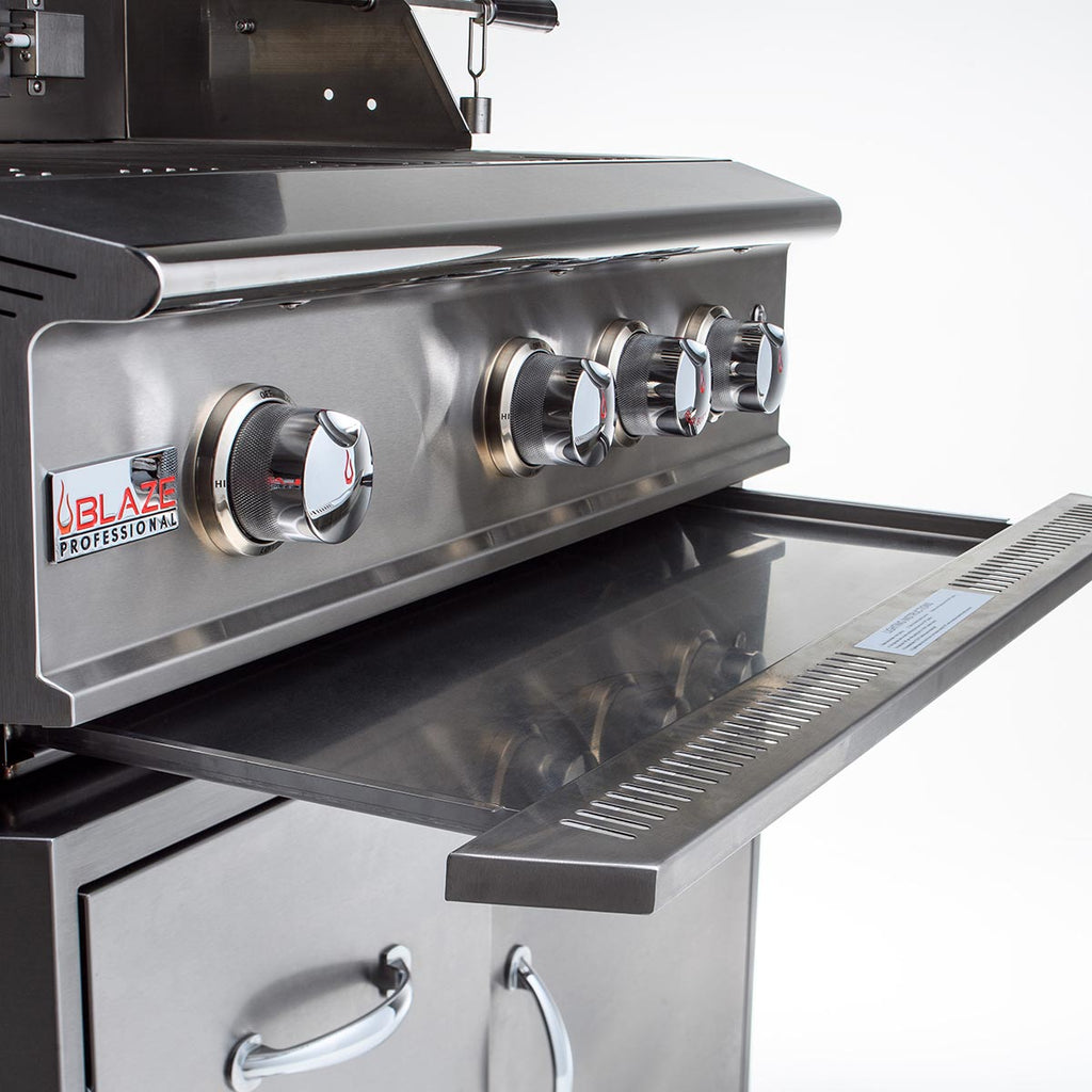 Blaze PRO 34" 3-Burner Built-In Gas Grill w/ Grill Cart - BLZ-3PRO + BLZ-3PRO-CART