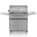 Blaze PRO 34" 3-Burner Built-In Gas Grill w/ Grill Cart - BLZ-3PRO + BLZ-3PRO-CART