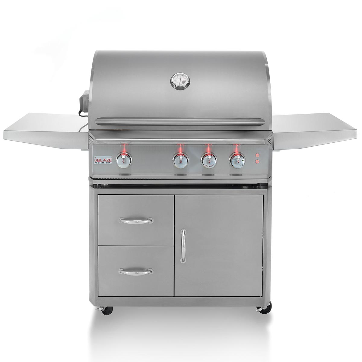 Blaze PRO 34" 3-Burner Built-In Gas Grill w/ Grill Cart - BLZ-3PRO + BLZ-3PRO-CART