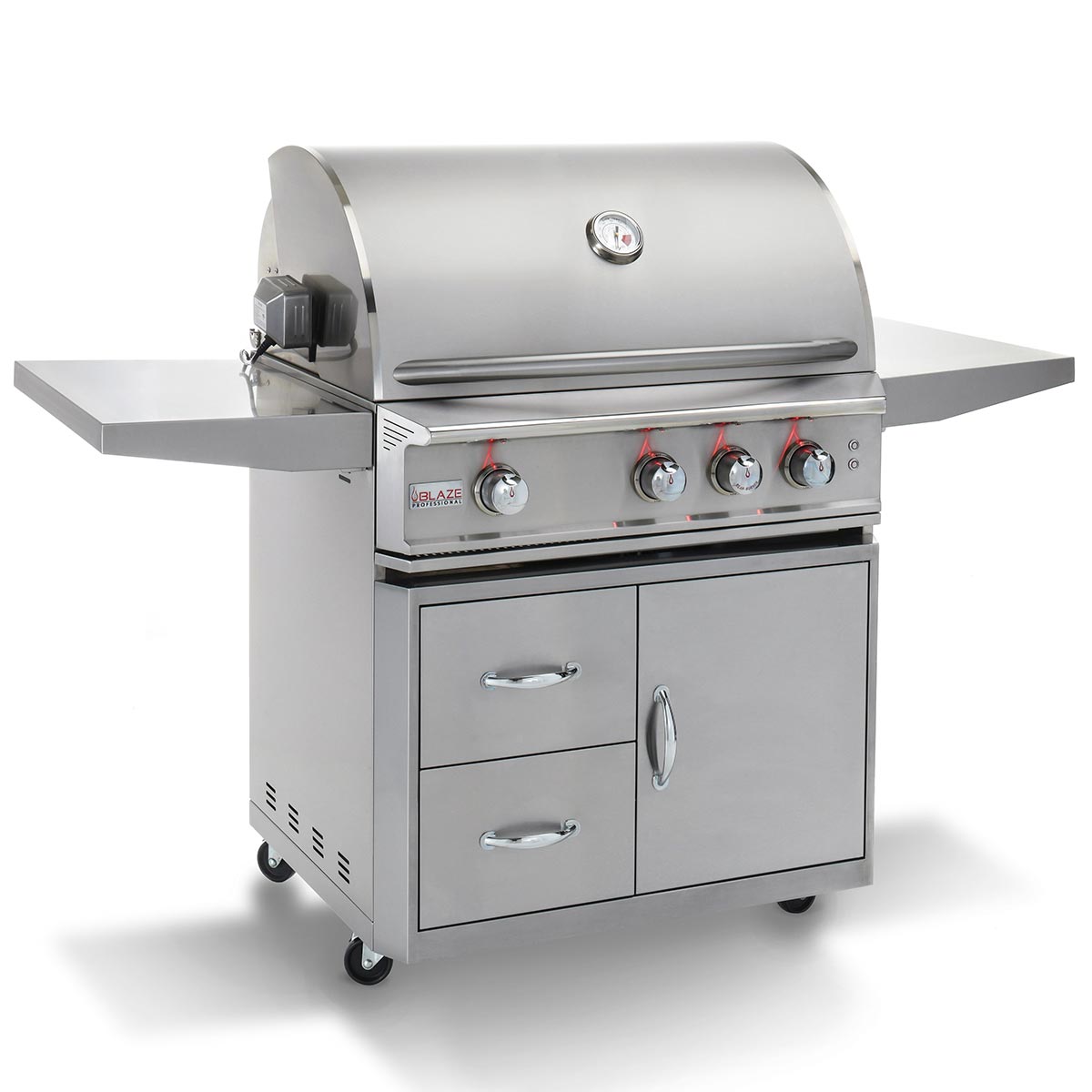 Blaze PRO 34" 3-Burner Built-In Gas Grill w/ Grill Cart - BLZ-3PRO + BLZ-3PRO-CART