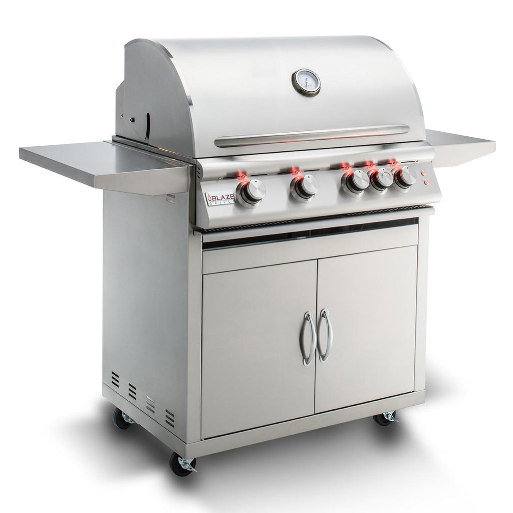 Blaze LTE 32" – Barbecue à gaz encastrable 4 brûleurs avec chariot – BLZ-4LTE2 + BLZ-4-CART-SC