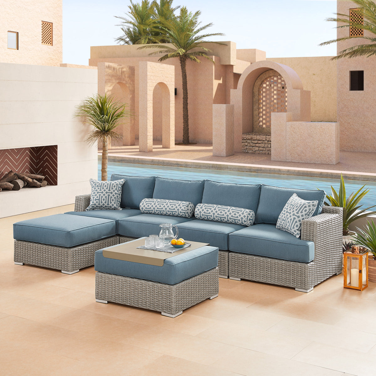 6-Piece Modular Outdoor Patio Seating Set