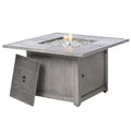 Alfresco Home Cheyenne 40 In. X 25 In. Square Aluminum Propane Gas Fire Pit Chat Table with Glacier Ice Firebeads