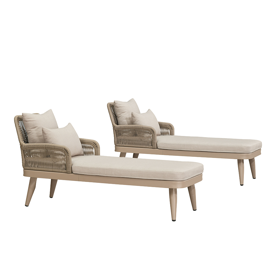 PURPLE LEAF Patio Chaise Lounge Chair, Aluminum Pool Lounge Chairs for Outdoor with 2 Cushions for Deck, Pool, Lawn, Garden, Courtyard, Porch