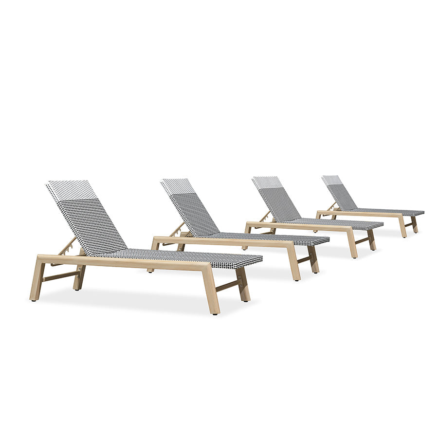 PURPLE LEAF Pool Oversized Lounge Chairs Rattan Aluminium Patio Chaise Lounge Outdoor Adjustable Recliner Finish Loungers Woven PE Sun Chairs for Poolside Deck Beach