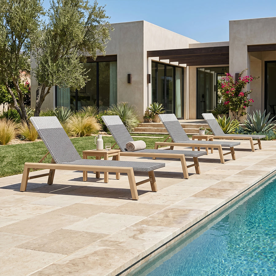 PURPLE LEAF Pool Oversized Lounge Chairs Rattan Aluminium Patio Chaise Lounge Outdoor Adjustable Recliner Finish Loungers Woven PE Sun Chairs for Poolside Deck Beach