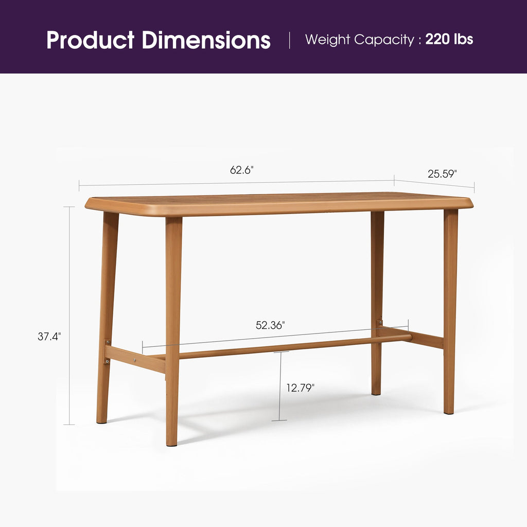 PURPLE LEAF Outdoor Bar Table Patio Dining Table Coffee Kitchen Breakfast Bistro Pub Bar Table for Patio Poolside