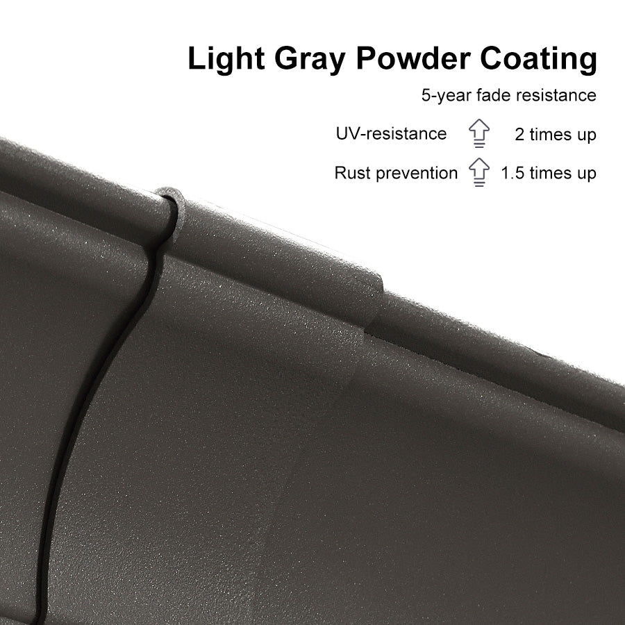 PURPLE LEAF Light Grey Metal Carport with Galvanized Steel Roof Heavy Duty Permanent Outdoor Car Shelter