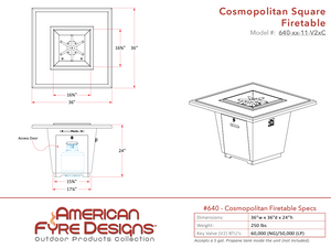 American Fyre Designs Fiesta Firetables Café Blanco Finish