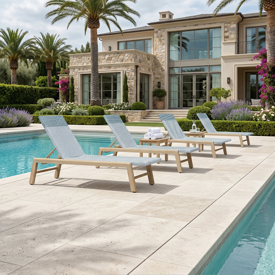PURPLE LEAF Pool Oversized Lounge Chairs Rattan Aluminium Patio Chaise Lounge Outdoor Adjustable Recliner Finish Loungers Woven PE Sun Chairs for Poolside Deck Beach