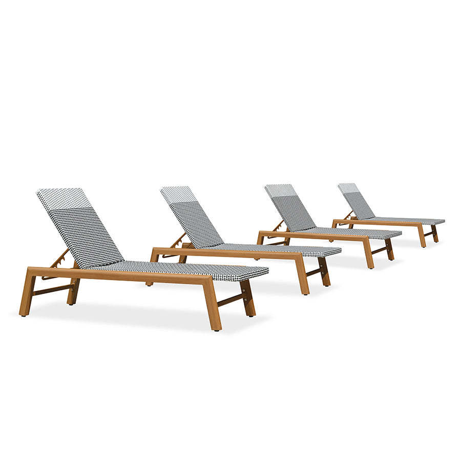 PURPLE LEAF Pool Oversized Lounge Chairs Rattan Aluminium Patio Chaise Lounge Outdoor Adjustable Recliner Finish Loungers Woven PE Sun Chairs for Poolside Deck Beach