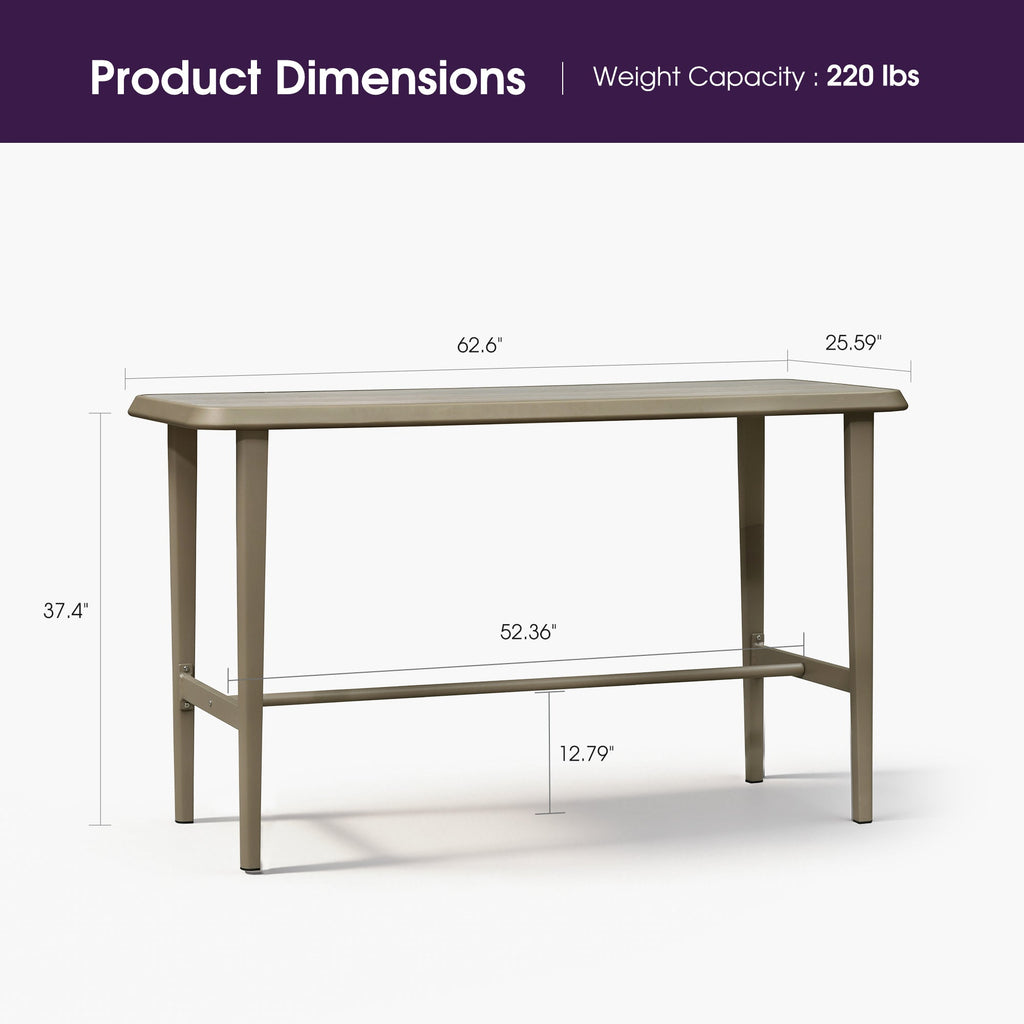 PURPLE LEAF Outdoor Bar Table Patio Dining Table Coffee Kitchen Breakfast Bistro Pub Bar Table for Patio Poolside