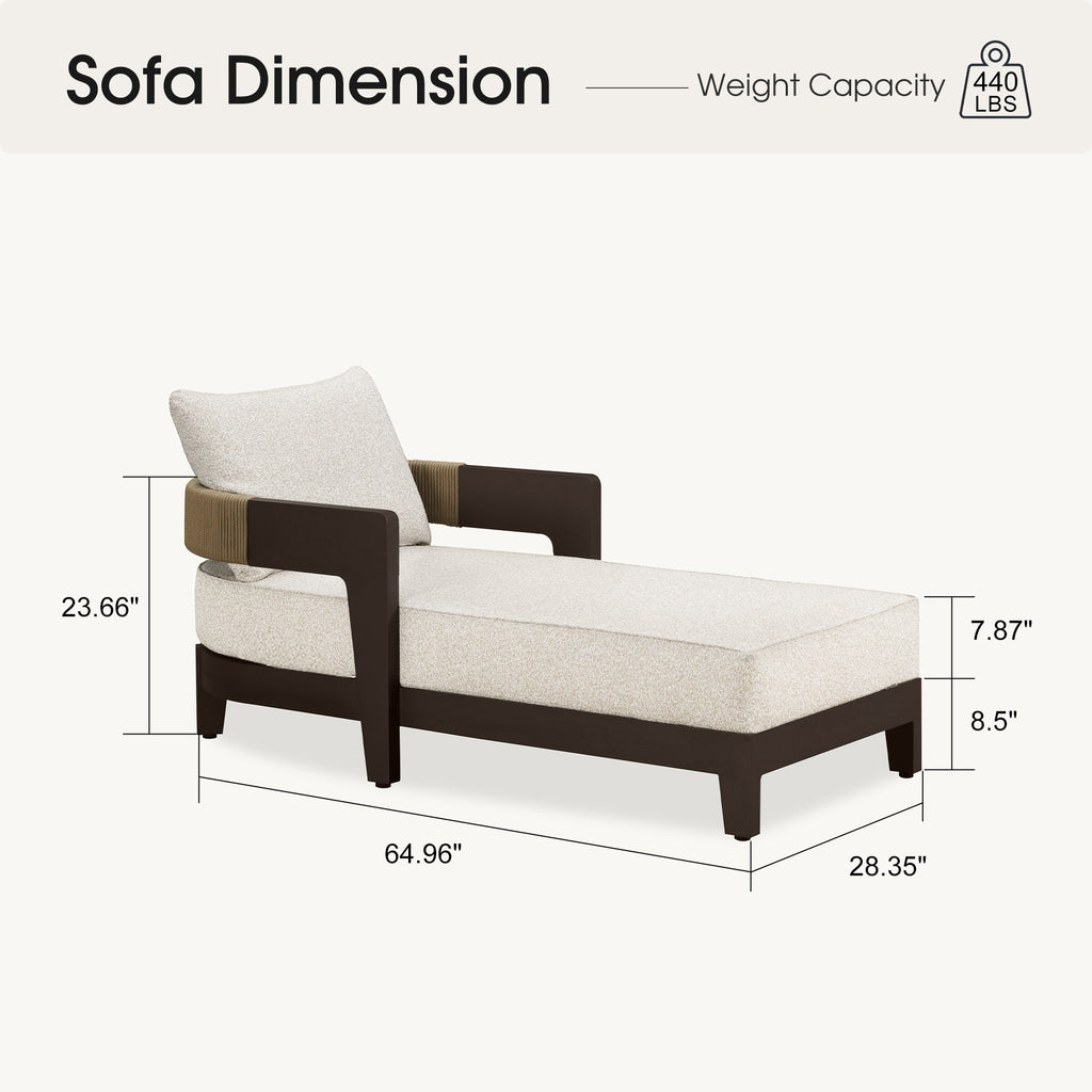 PURPLE LEAF Outdoor daybed Wider Chaise Lounge with Cushion and Pillow